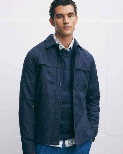 THE GOODPEOPLE WOLBLEND OVERSHIRT / SOLVA/DENIM BLUE