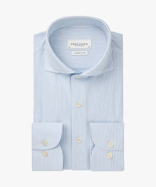 PROFUOMO BLAUW JAPANESE KNITTED SHIRT PPWH10006A