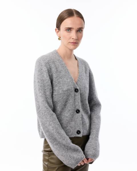 KNIT-TED 242P18 Ariel Cardigan - Mid Grey