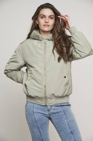 RINO & PELLE Rubia.7002412 Reversible bomber jacket with faux fur hood