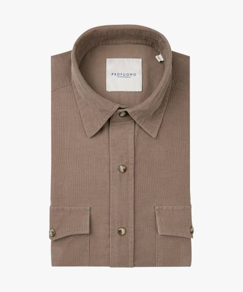 PROFUOMO TAUPE CORDUROY SHIRT PPVH30027A