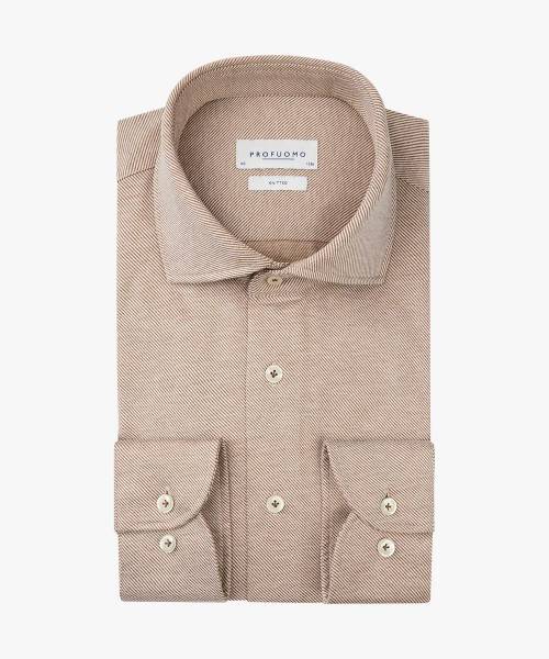 PROFUOMO CAMEL TWILL JERSEY SHIRT PPVH30011C