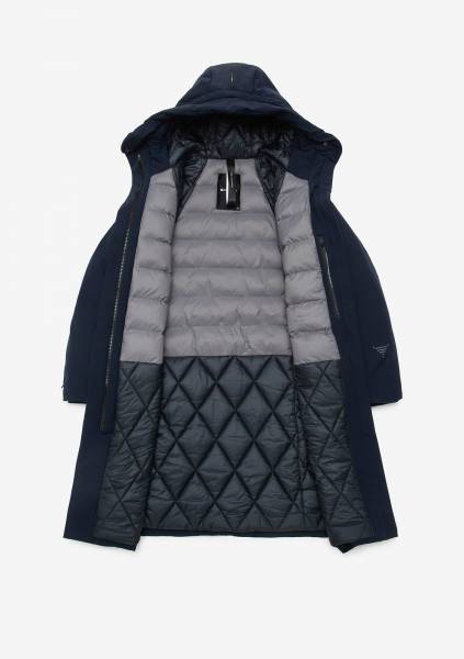 KRAKATAU GAIA Technical Fabric Long Parka Qw504 124200027 Navy Blue