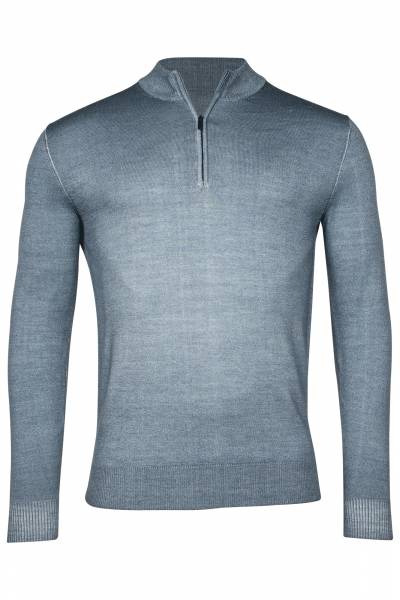 THOMAS MAINE 4284TM150 Pullover 1/2 Zip - GREY BLUE