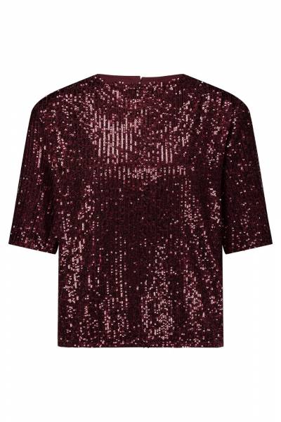 STUDIO ANNELOES 12035 Princess sequins top-Merlot