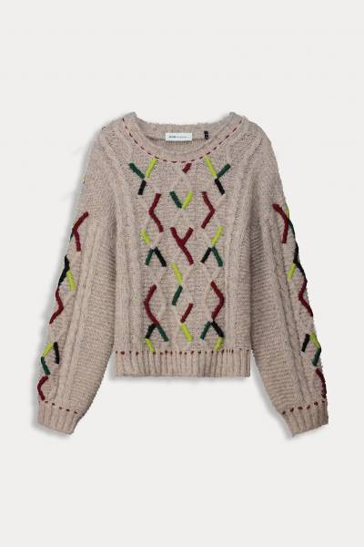 POM AMSTERDAM SP8056 PULLOVER - Cable Pink