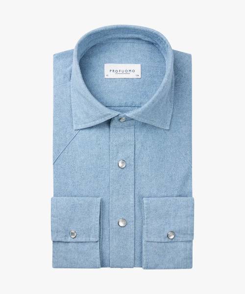 PROFUOMO CHAMBRAY DENIM SHIRT PPWH10027A