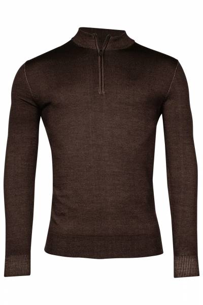 THOMAS MAINE 4284TM150 Pullover 1/2 Zip - DK BROWN