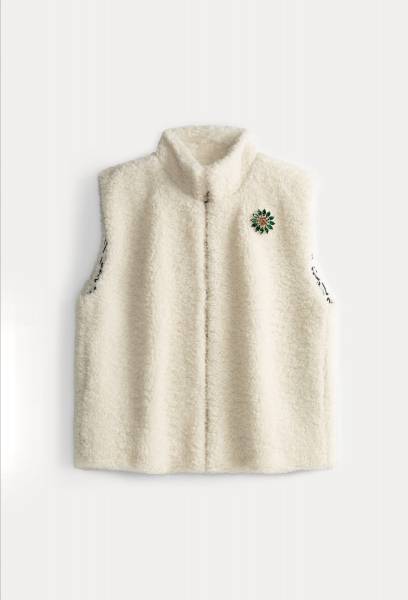 POM Amsterdam SP7341 GILET - Teddy Love-Offwhite